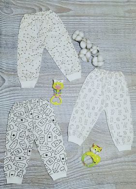 "МоёДитё" брюки пижамные интерлок на резинке шампань БР115 "Магнолия" для новорожденных в Набережных Челнах